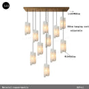 Axyaa Natural Cloud Copper Stone Chandelier for Staircase & Living Room