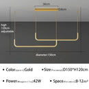 Axyaa Gold U-Shaped Linear LED Island Pendant Light for Kitchen & Dining