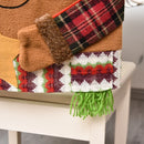Axyaa Christmas Chair Sleeve Stool Santa Claus Elk Snowman Ornaments
