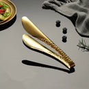 Axyaa Stainless Steel Food Tongs Kitchen Utensils Silver Golden Beef Clip.