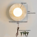 Axyaa Glass & Stone LED Wall Sconce: Modern Nordic Bedside Lamp & Balcony Light