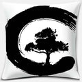 Axyaa Bonsai Zen Stone Pattern Pillowcase Square Decor Home Office Living Room