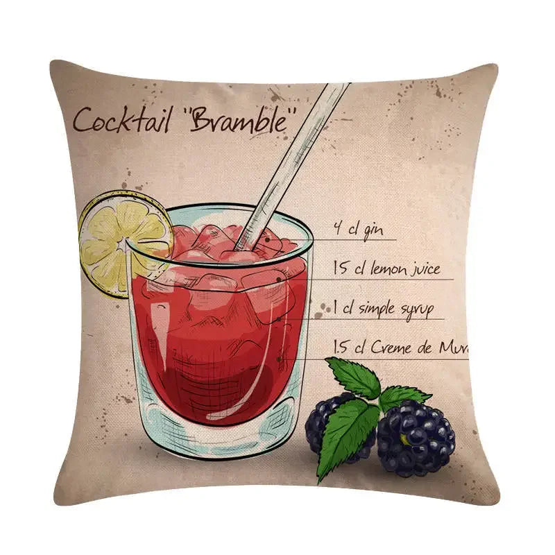 Martini Tequila Print Cushion Cover - Creative Home Decor by Axyaa