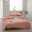 Axyaa Solid Color Washed Cotton Duvet Cover Set with Pillow Case