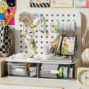 Axyaa Perforated Board Storage Box Stationery Organizer Pen Holder Desk Display Stand