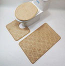 Axyaa Geometric Print Gold Rugs Set for Bedroom, Living Room, Bathroom