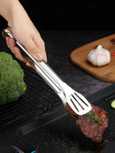 Axyaa Stainless Steel BBQ Tongs: Non-slip Multifunctional Cooking Tool