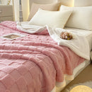 Axyaa Lamb Wool Throw Blanket Double Sided Queen Duvet Cover Bedspread