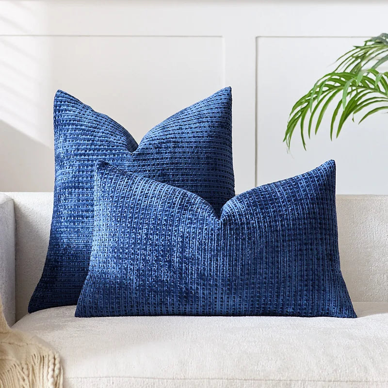 Axyaa Chenille Cushion Cover Solid Color Elegant Square 45x45cm 50x50cm