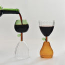 Axyaa Nordic Ripple Glass Goblet, 240ml, Fruit Green Apple Yellow Amber Pear Base