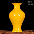 Axyaa Yellow Glazed Ceramic Vase for Home, Living Room, and TV Cabinet