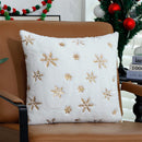 White Gold Snowflake Cushion Cover 45x45cm - Axyaa Home Decor - Christmas Theme