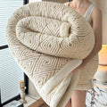 Axyaa Geometric Tuff Fleece Bed Blanket: Soft Sofa Throw, Warm Winter Artificial Lambs Wool