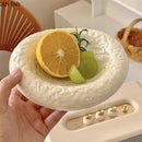 Axyaa Stone Patterned Ceramic Serving Plate for Molecular Cuisine and Restaurant Tableware