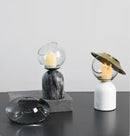 Axyaa Marble Circular Candlestick for Simple Natural Home Decor