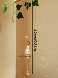 Axyaa Boho Crystal Sun Catcher Hanging Ornaments with Gold Chain - Window Wall Garden Decor