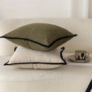 Axyaa French Medieval Pillowcase with Black Border, Retro Green Cushion Cover