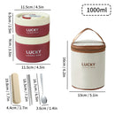 Axyaa Stainless Steel Insulated Bento Lunch Box - Stackable, Microwave Safe, Portable