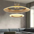 Axyaa Luxury LED Chandelier: Modern Villa Pendant Lighting with Artistic Ring Design