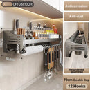Axyaa Stainless Steel Kitchen Wall Rack Seasoning Storage Organizer