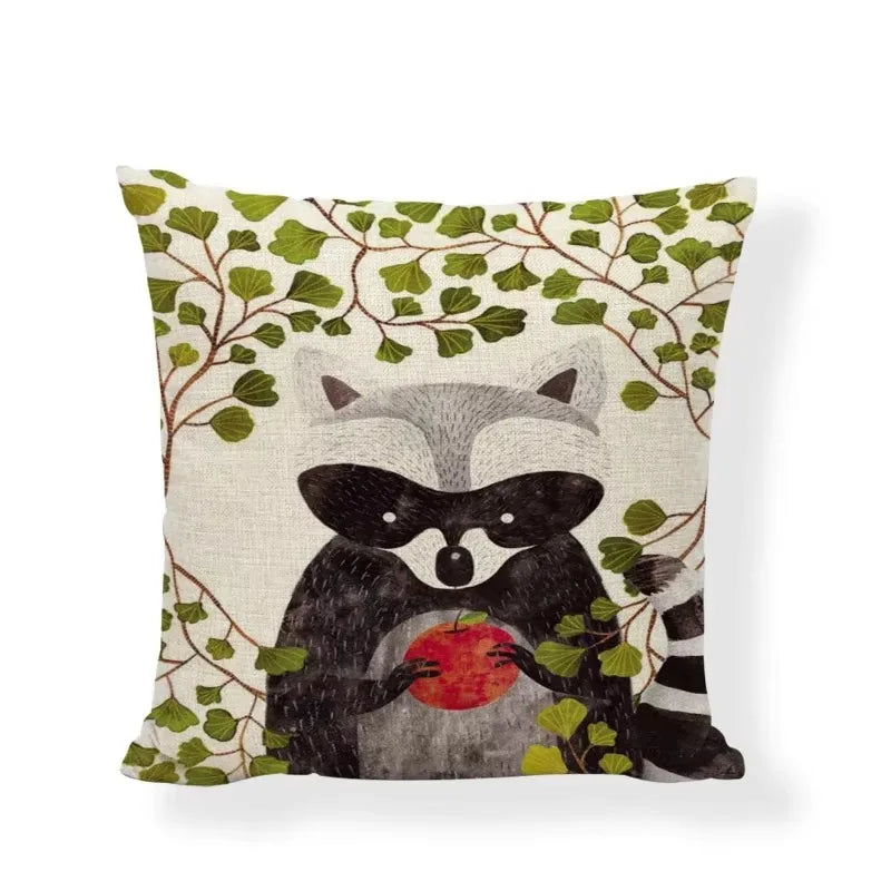 Linen Print Pillowcase 45X45CM Wildlife Collection by Axyaa