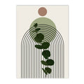 Axyaa Geometric Line Art & Green Plants Canvas Prints