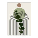 Axyaa Geometric Line Art & Green Plants Canvas Prints