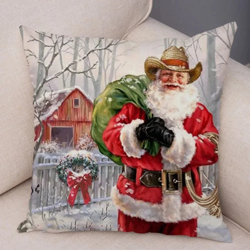 Christmas Santa Claus Pillowcase - Axyaa Christmas Day Party Sofa Decoration Gift