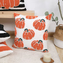 Axyaa Geometric Pumpkin Embroidered Pillow Cover - Halloween & Thanksgiving Décor