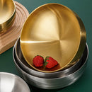 Axyaa Double Layer Cold Noodle Bowl - Stainless Steel Korean Style Soup Salad Bowls