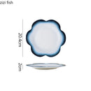 Axyaa Flower Shape Ceramic Plate for Desserts, Cakes, Pasta, Sushi - Molecular Cuisine Tableware