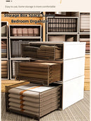 Axyaa Brown Drawer Storage Box for Clothes, Toys, Shoes - Space-Saving Organizer