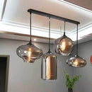 Nordic-Style Ash Glass Island Table & Pendant Lamp Set by Axyaa