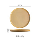 Axyaa Round Ceramic Steak & Dessert Plates Set - Vintage Restaurant Tableware