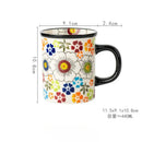 Axyaa Hand-Painted Ceramic Coffee Mug for Home and Office, Flowers Design