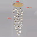 Axyaa Crystal Chandelier Stair Pendant Living Room Interior Lighting