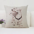 Bull Terrier Art Anime Pillow Cover 40x40 Axyaa Home Decor Throw Pillow