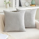 Axyaa Soft Striped Square Plush Pillow Covers for Home Sofa Couch Decor