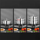 Axya 304 Stainless Steel Steamer & Soup Pot for Gas Induction Cookers