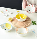 Axyaa Kids Bowl: Ceramic Underglaze Color, Cute Cartoon Shape, Baby Food Cute Bowl