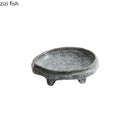 Axyaa Ceramic Dinner Plate - Irregular High Foot Sushi Plate for Restaurant Tableware