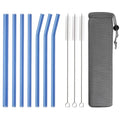 Axyaa Glass Bubble Tea Straws Set with Brush - Party Home Bar Accessories