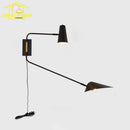 Axyaa Double Head Swing Arm Wall Lamp LED E27 Black/White/Gold Bedroom Living Room