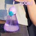 Axyaa Mini Transparent Water Bottle with Straw - Portable & Cute for Fitness & Outdoor