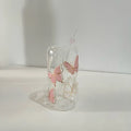 Kawaii Butterfly Glass Cup Bamboo Lid Straw 500ml Axyaa Tumbler Cup Glasses