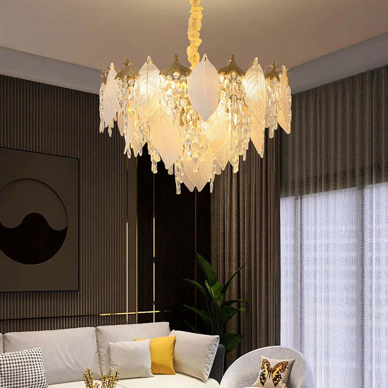 Luxury Crystal Chandelier Blade with LED lights for Living, Dining, Bedroom by Axyaa.