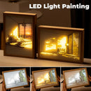 Axyaa LED Art Picture Table Light with Wood Frame Wall Decor Lamp