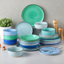 Axyaa Handpainted Spiral Ceramic Dinnerware Set - 12/18/24PCS