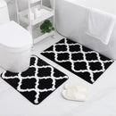 Axyaa Microfiber Bathroom Rugs Set 2 Pc - Non Slip Shaggy Bath Rug