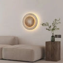 Yellow Stone Circular Wall Lamp Wabi Sabi Style Retro Light by Axyaa